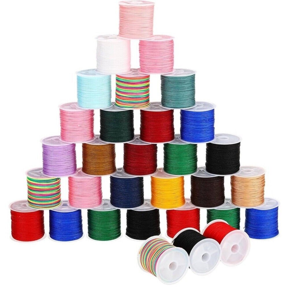 19 Colors 31 Rolls 0.8mm Nylon String Cord 678 Yards Beading Thread art craft